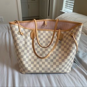 Louis Vuitton Neverfull MM Damier Azur Rose B